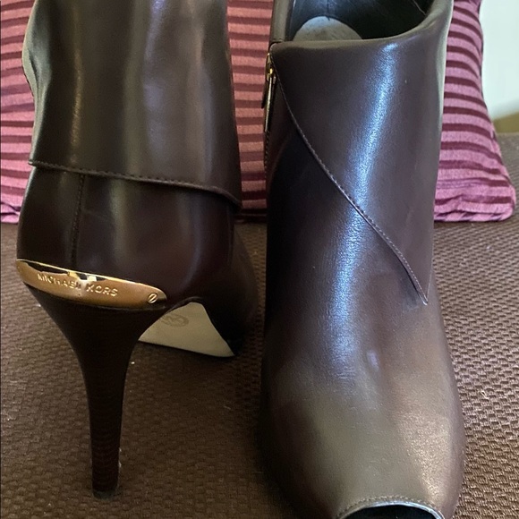 Michael Kors Kendra Peep Toe Booties, Brown - Picture 2 of 7